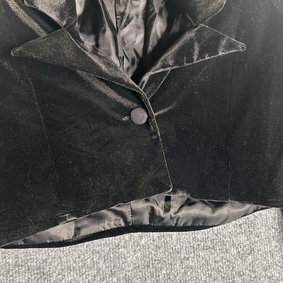 Kardashian Kollection Black Velvet Cropped Jacket Size Small - Picture 4 of 9